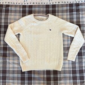 Jack Wills Knitwear 100% Lambswool Aran Fisherman Jumper Sweater